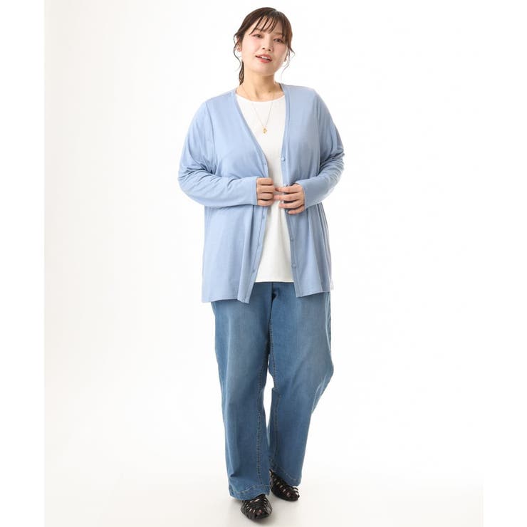 【大きいサイズ/接触冷感/UVカット】Aライン長袖カーディガン | eur3 | 詳細画像14 