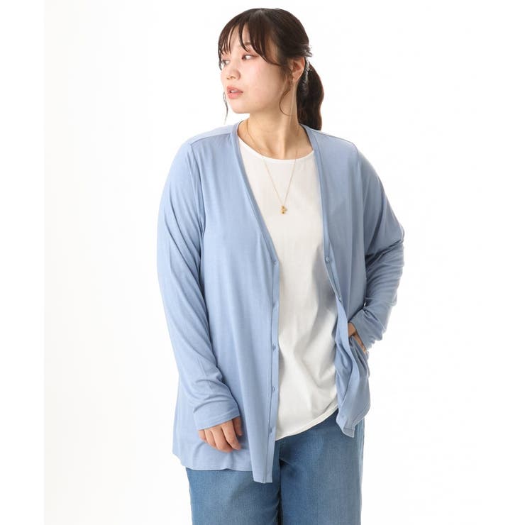 【大きいサイズ/接触冷感/UVカット】Aライン長袖カーディガン | eur3 | 詳細画像5 