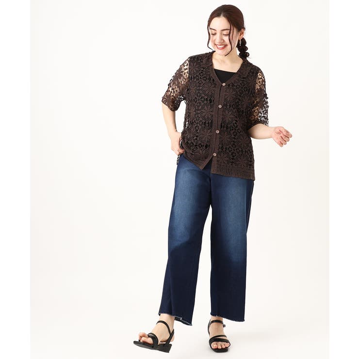 【大きいサイズ】クロシェ風カーディガン | eur3 | 詳細画像12 