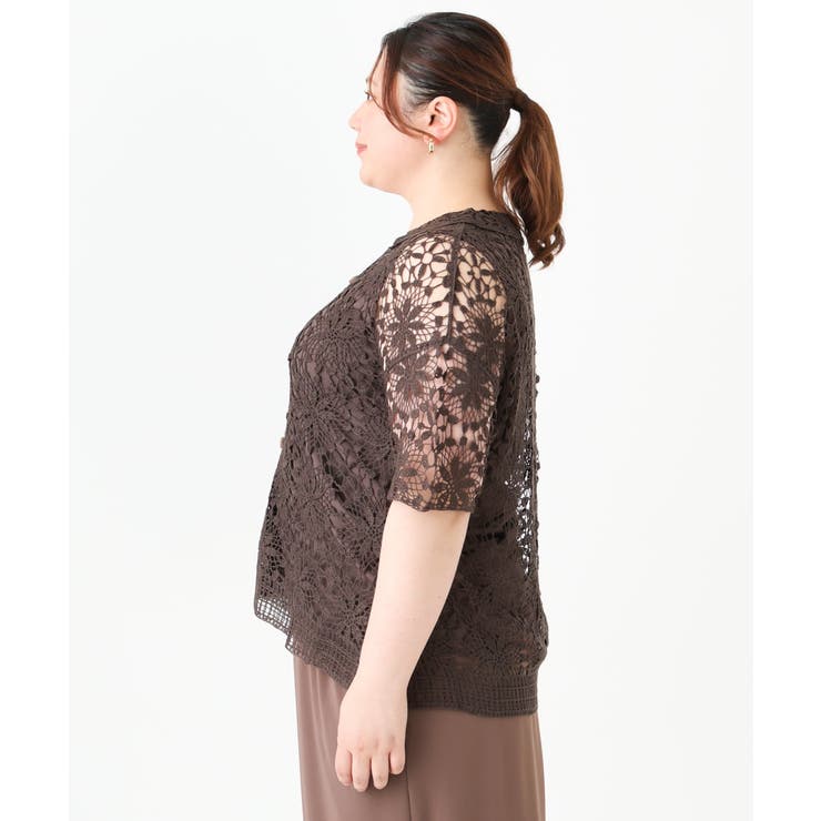 【大きいサイズ】クロシェ風カーディガン | eur3 | 詳細画像15 