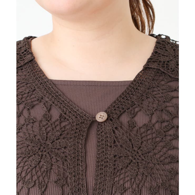 【大きいサイズ】クロシェ風カーディガン | eur3 | 詳細画像17 