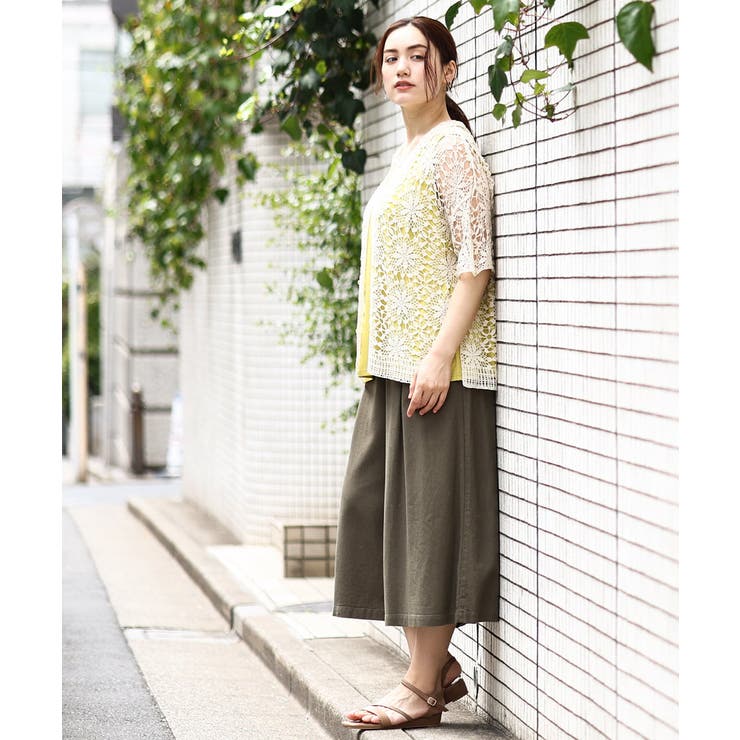 【大きいサイズ】クロシェ風カーディガン | eur3 | 詳細画像2 