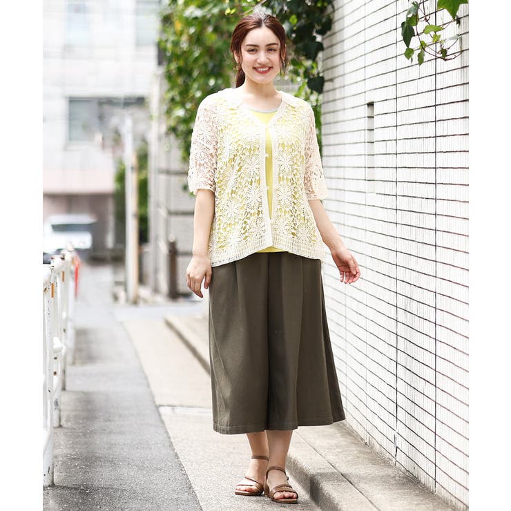 【大きいサイズ】クロシェ風カーディガン | eur3 | 詳細画像4 