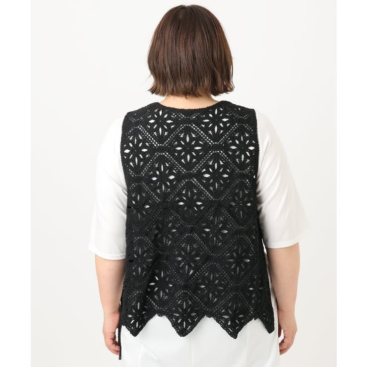 【大きいサイズ】クロシェ風ベスト | eur3 | 詳細画像23 