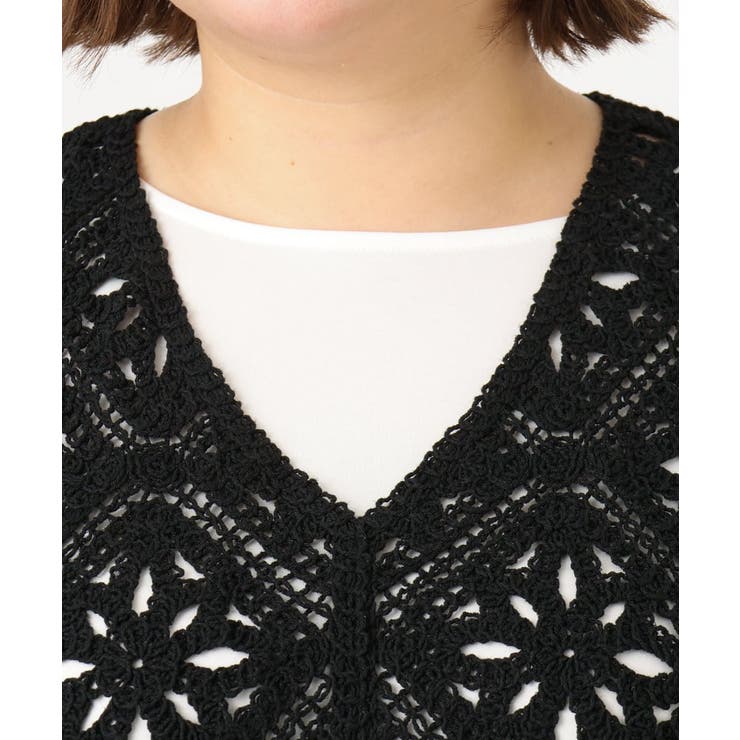 【大きいサイズ】クロシェ風ベスト | eur3 | 詳細画像24 