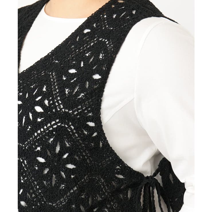 【大きいサイズ】クロシェ風ベスト | eur3 | 詳細画像25 