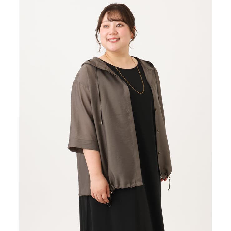 【大きいサイズ／接触冷感】シア―フーディブラウス | eur3 | 詳細画像24 