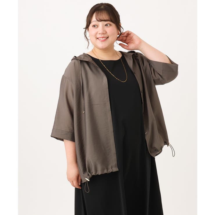 【大きいサイズ／接触冷感】シア―フーディブラウス | eur3 | 詳細画像25 