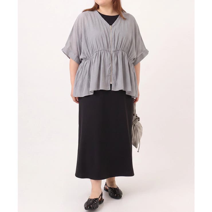 【大きいサイズ/LAVEANGE×eur3】フロントファスナーシア―ブルゾン | eur3 | 詳細画像6 