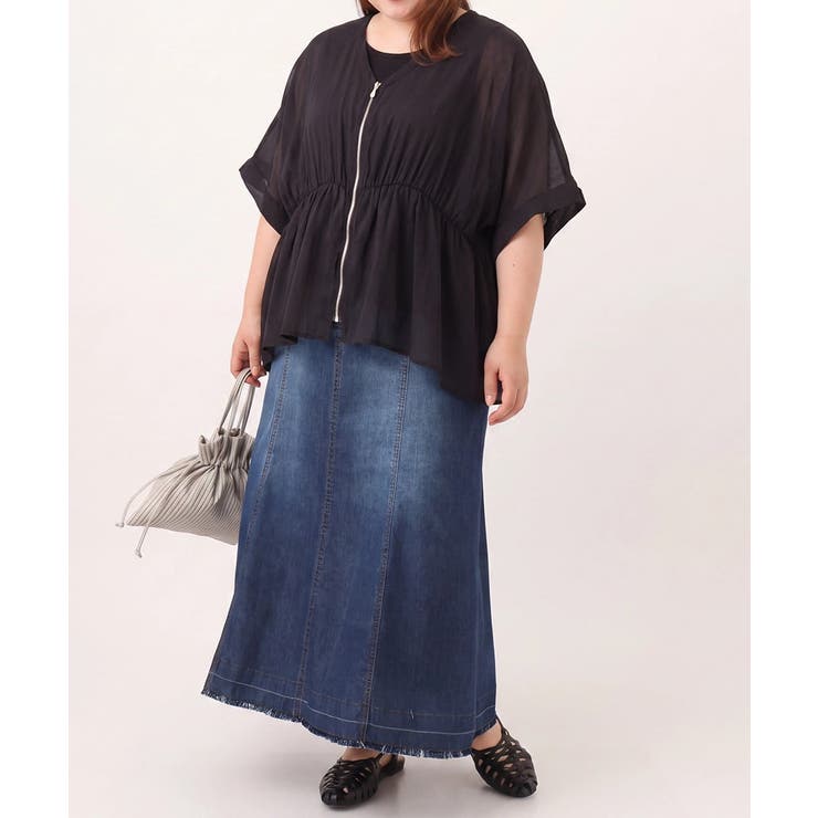 【大きいサイズ/LAVEANGE×eur3】フロントファスナーシア―ブルゾン | eur3 | 詳細画像7 