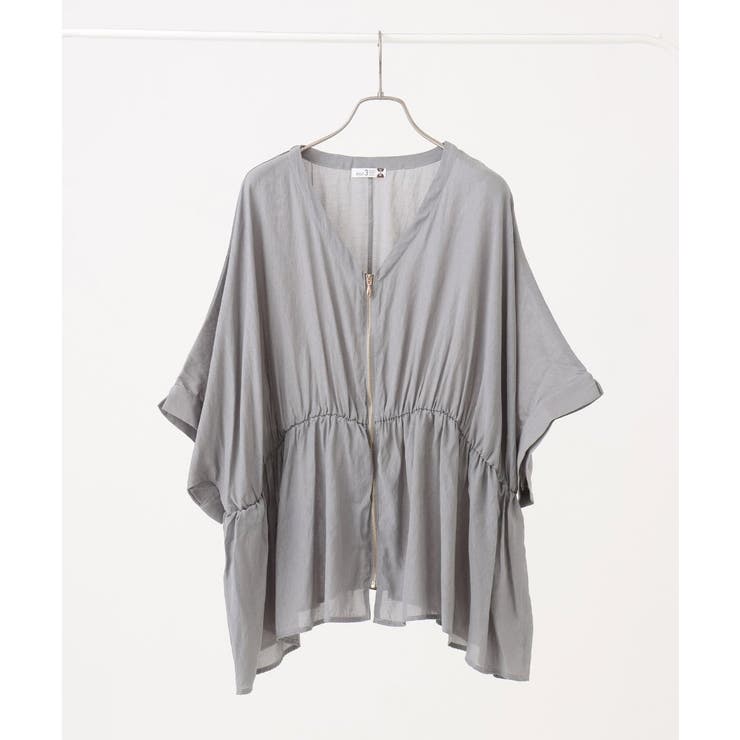 グレー | 【大きいサイズ/LAVEANGE×eur3】フロントファスナーシア―ブルゾン | eur3
