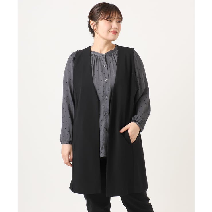 【大きいサイズ】カットジョーゼットジレ | eur3 | 詳細画像14 