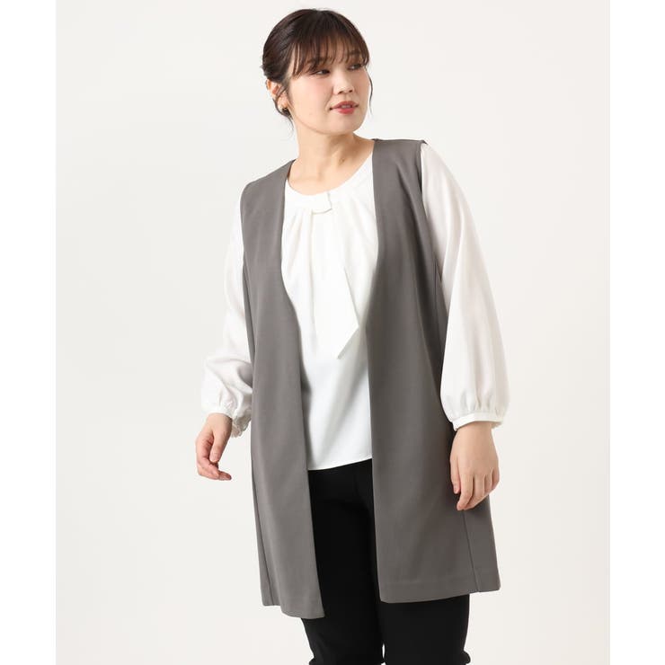 【大きいサイズ】カットジョーゼットジレ | eur3 | 詳細画像2 