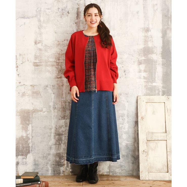 【大きいサイズ】ジップカーディガン | eur3 | 詳細画像2 