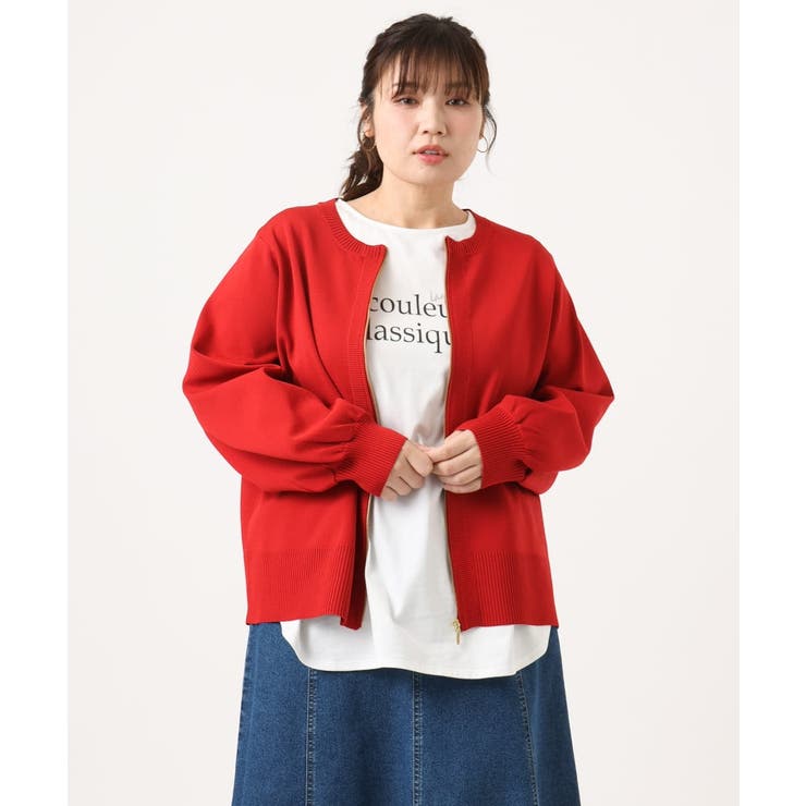 【大きいサイズ】ジップカーディガン | eur3 | 詳細画像4 