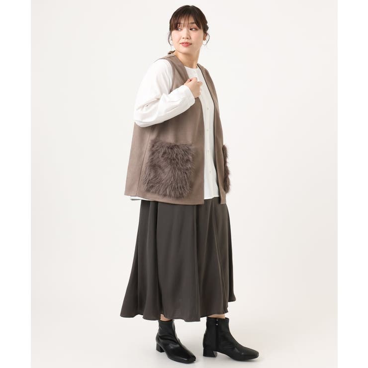 【大きいサイズ】ファーポケットベスト | eur3 | 詳細画像18 
