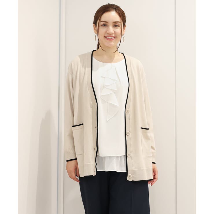 【大きいサイズ】Vネックドロップショルダーカーディガン | eur3 | 詳細画像21 