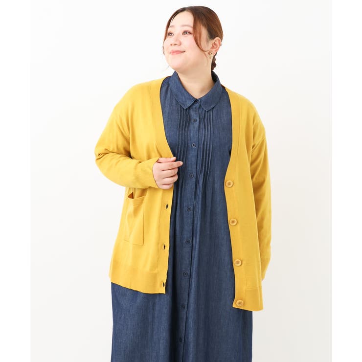 【大きいサイズ】Vネックドロップショルダーカーディガン | eur3 | 詳細画像6 