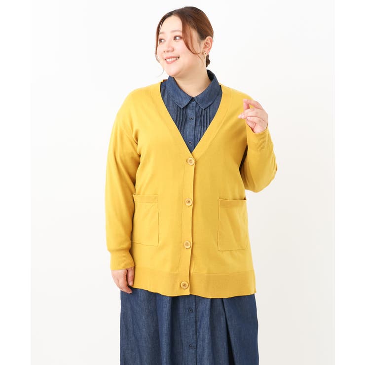 【大きいサイズ】Vネックドロップショルダーカーディガン | eur3 | 詳細画像7 