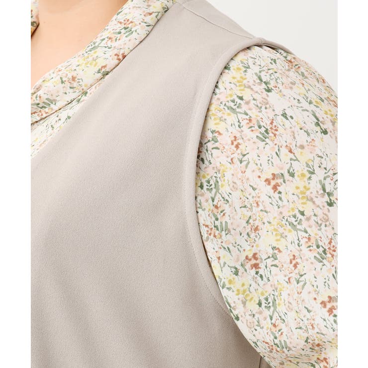 【大きいサイズ】カットジョーゼットVネックジレ | eur3 | 詳細画像10 