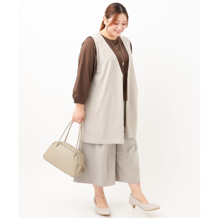 【大きいサイズ】カットジョーゼットVネックジレ | eur3 | 詳細画像17 