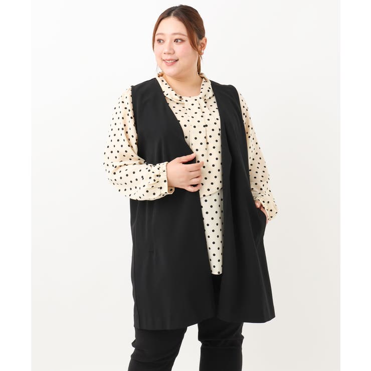 【大きいサイズ】カットジョーゼットVネックジレ | eur3 | 詳細画像23 