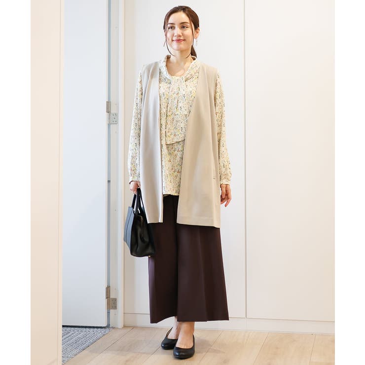 【大きいサイズ】カットジョーゼットVネックジレ | eur3 | 詳細画像3 