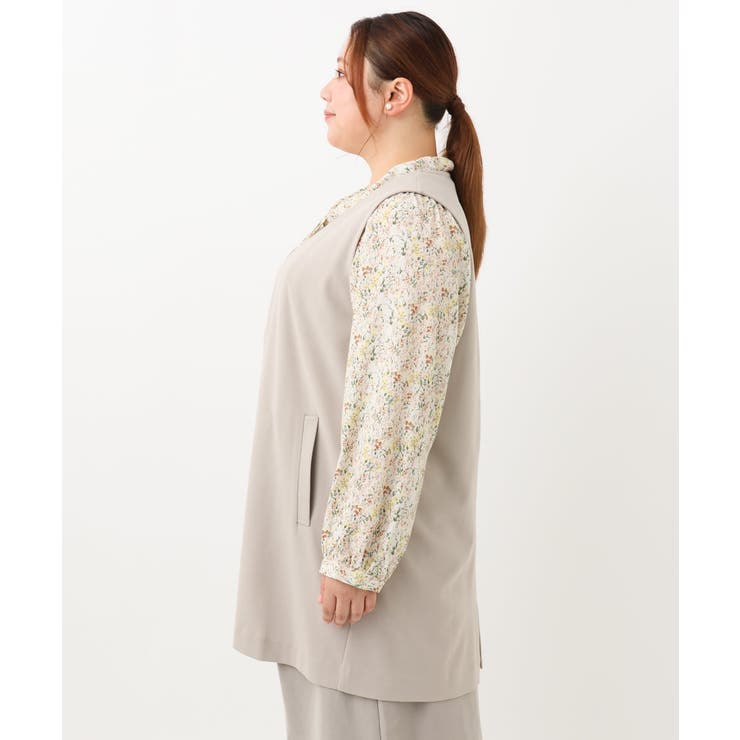 【大きいサイズ】カットジョーゼットVネックジレ | eur3 | 詳細画像7 