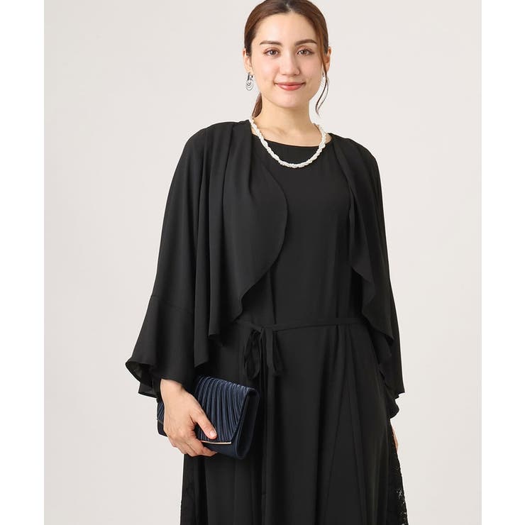 ブラック(94) | 【大きいサイズ】レースコンビボレロ | eur3