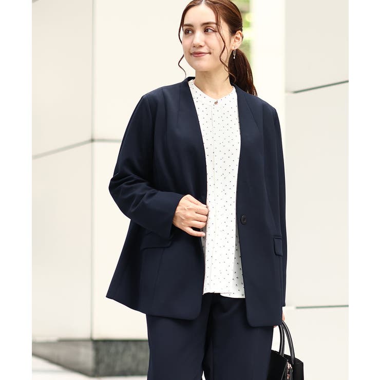 ネイビー(57) | 【大きいサイズ 11号サイズあり セットアップ対応】カットジョーゼットストレッチ… | eur3