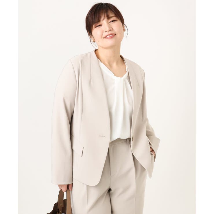 【大きいサイズ/11号サイズあり】Wクロスノーカラージャケット | eur3 | 詳細画像28 