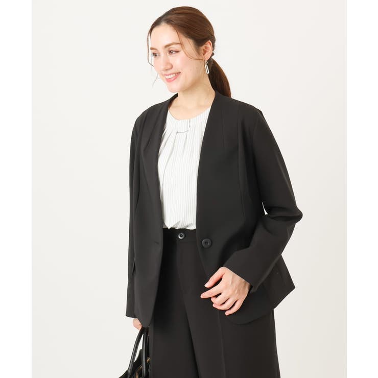 【大きいサイズ/11号サイズあり】Wクロスノーカラージャケット | eur3 | 詳細画像31 