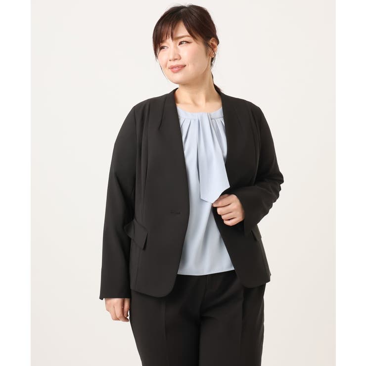 【大きいサイズ/11号サイズあり】Wクロスノーカラージャケット | eur3 | 詳細画像35 