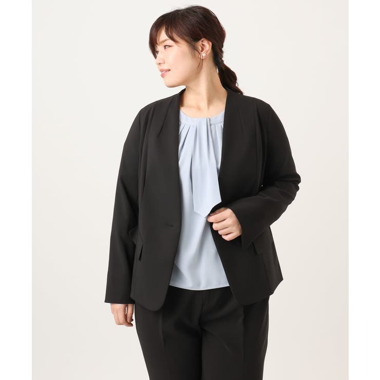 【大きいサイズ/11号サイズあり】Wクロスノーカラージャケット | eur3 | 詳細画像36 