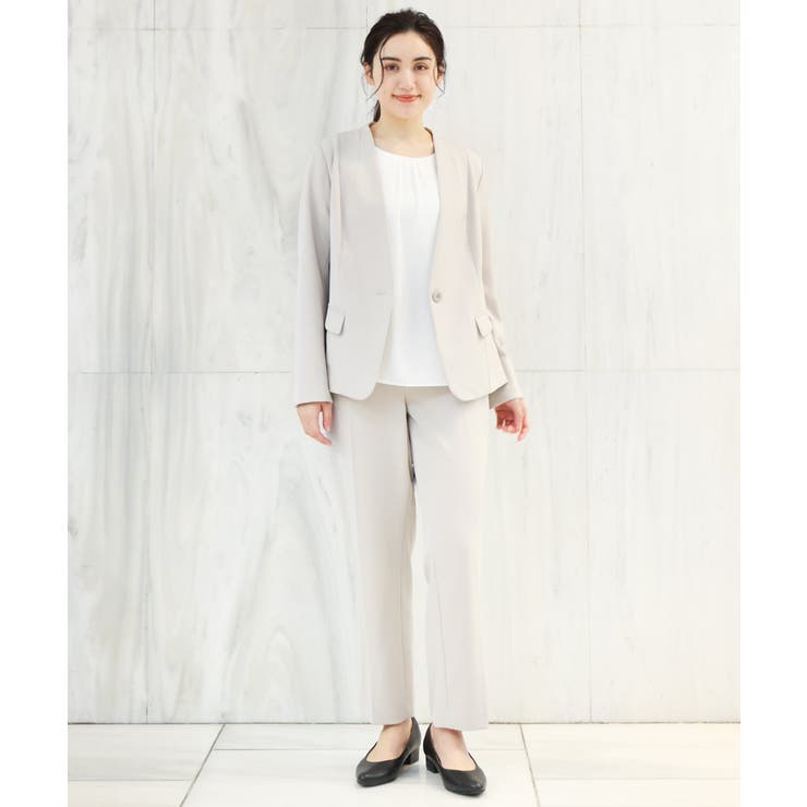 【大きいサイズ/11号サイズあり】Wクロスストレッチノーカラージャケット | eur3 | 詳細画像14 