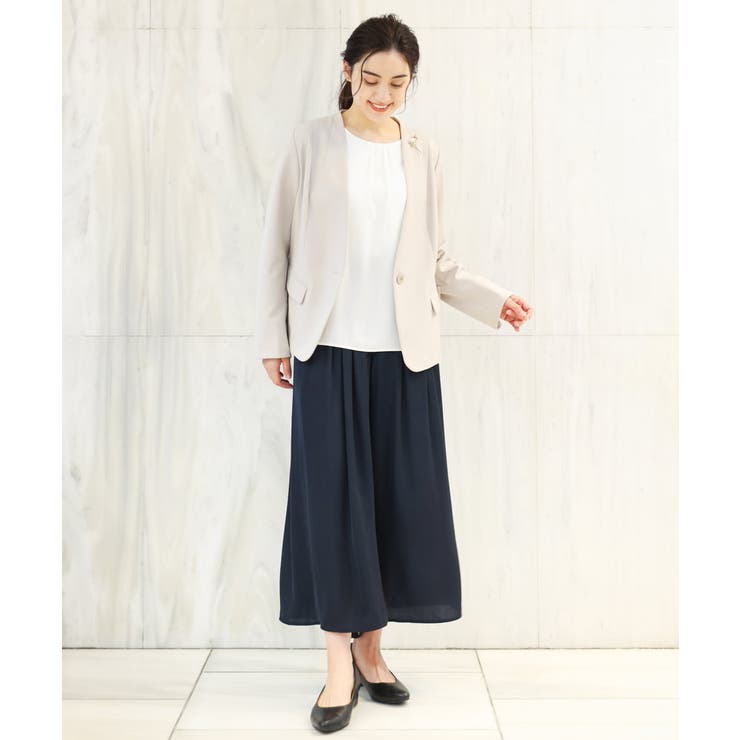 【大きいサイズ/11号サイズあり】Wクロスストレッチノーカラージャケット | eur3 | 詳細画像15 