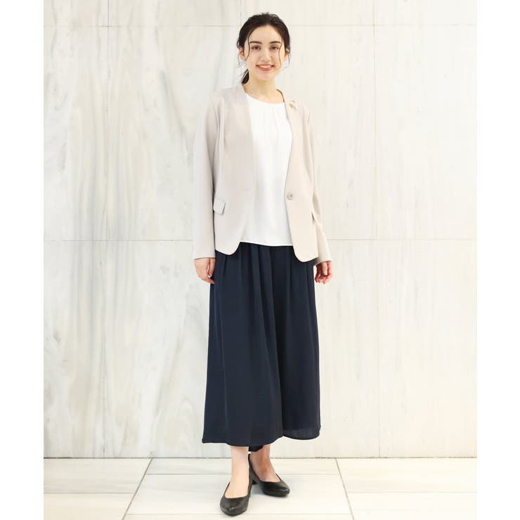 【大きいサイズ/11号サイズあり】Wクロスストレッチノーカラージャケット | eur3 | 詳細画像16 