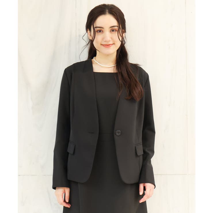 【大きいサイズ/11号サイズあり】Wクロスストレッチノーカラージャケット | eur3 | 詳細画像22 