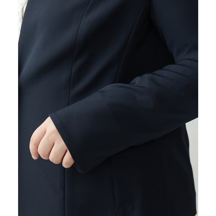 【大きいサイズ/11号サイズあり】Wクロスストレッチノーカラージャケット | eur3 | 詳細画像7 