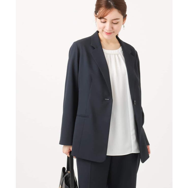 【大きいサイズ 11号サイズあり セットアップ対応】ストレッチテーラードジャケッ… | eur3 | 詳細画像1 