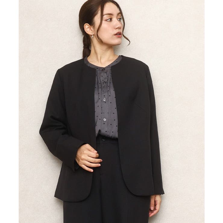 ブラック(94) | 【大きいサイズ/11号サイズあり】ソフィーツイルジャケット | eur3