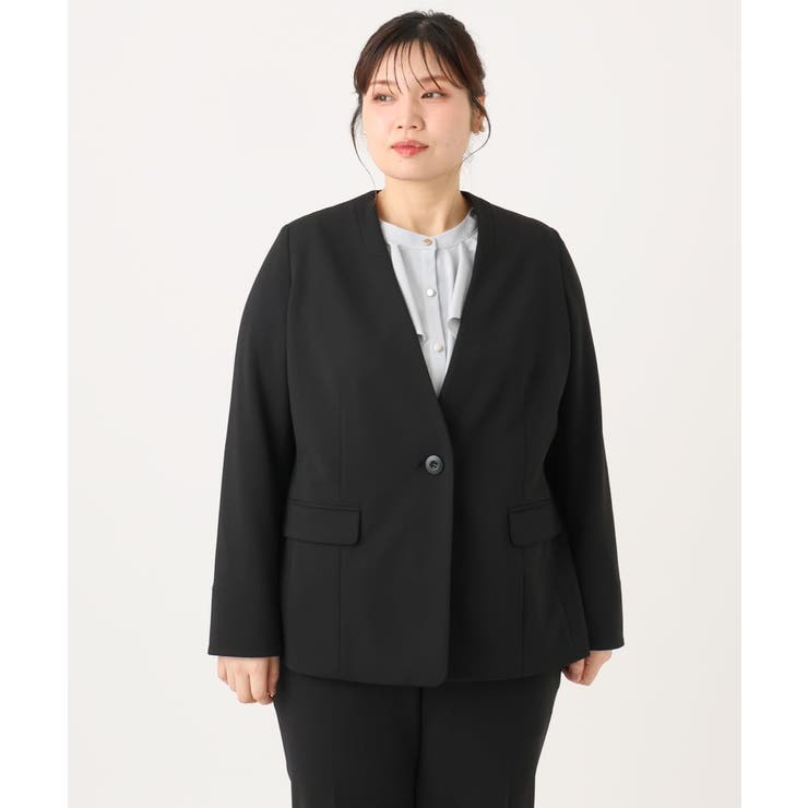 【大きいサイズ/11号サイズあり】カットジョーゼットノーカラージャケット | eur3 | 詳細画像6 