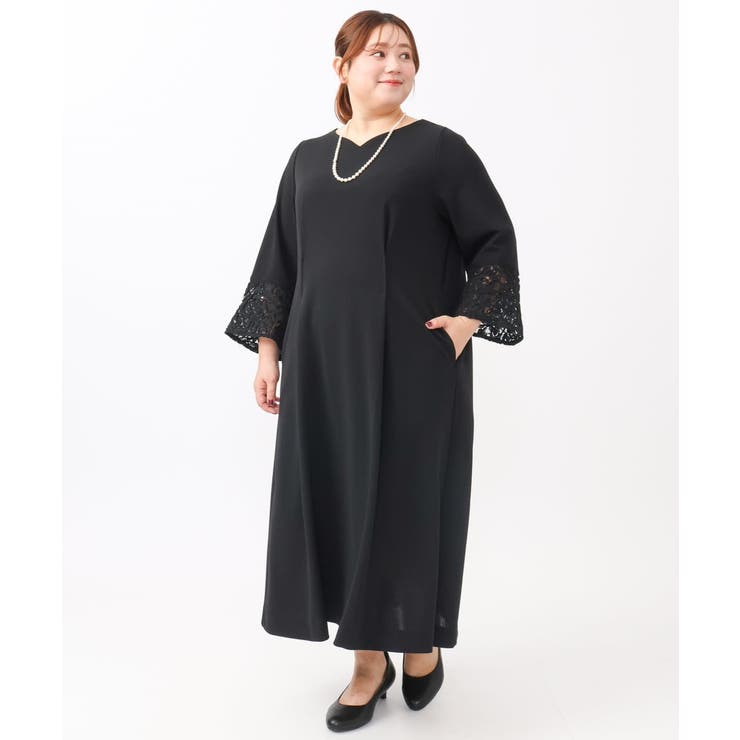 【大きいサイズ/11号サイズあり】レーススリーブドレス | eur3 | 詳細画像20 