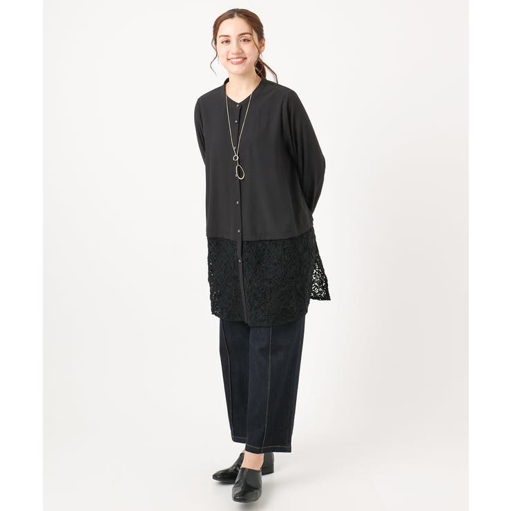 【大きいサイズ】レースコンビシャツチュニック | eur3 | 詳細画像10 