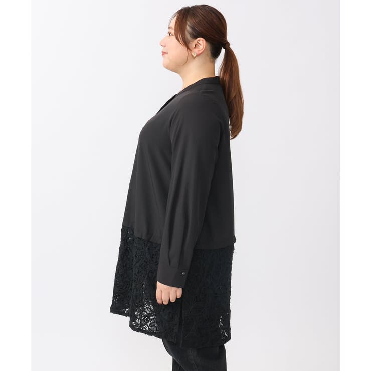 【大きいサイズ】レースコンビシャツチュニック | eur3 | 詳細画像13 
