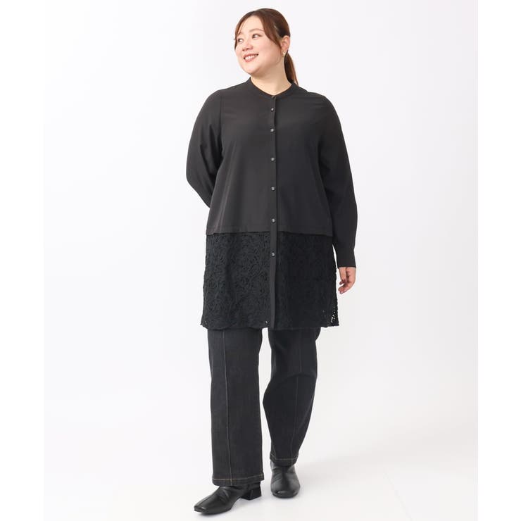 【大きいサイズ】レースコンビシャツチュニック | eur3 | 詳細画像20 