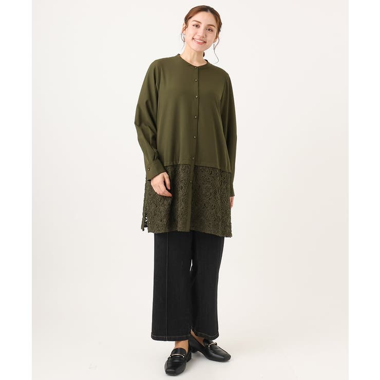 【大きいサイズ】レースコンビシャツチュニック | eur3 | 詳細画像4 