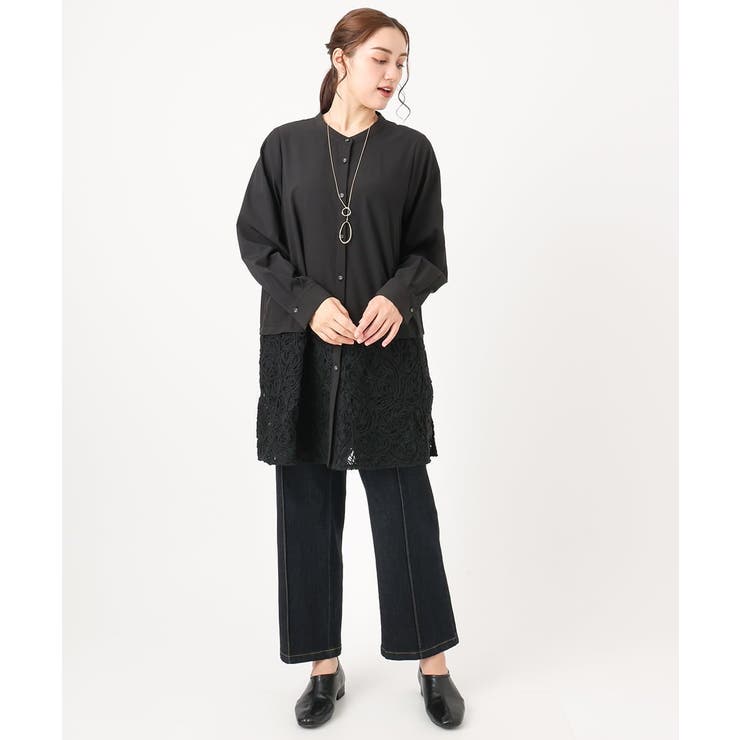 【大きいサイズ】レースコンビシャツチュニック | eur3 | 詳細画像9 