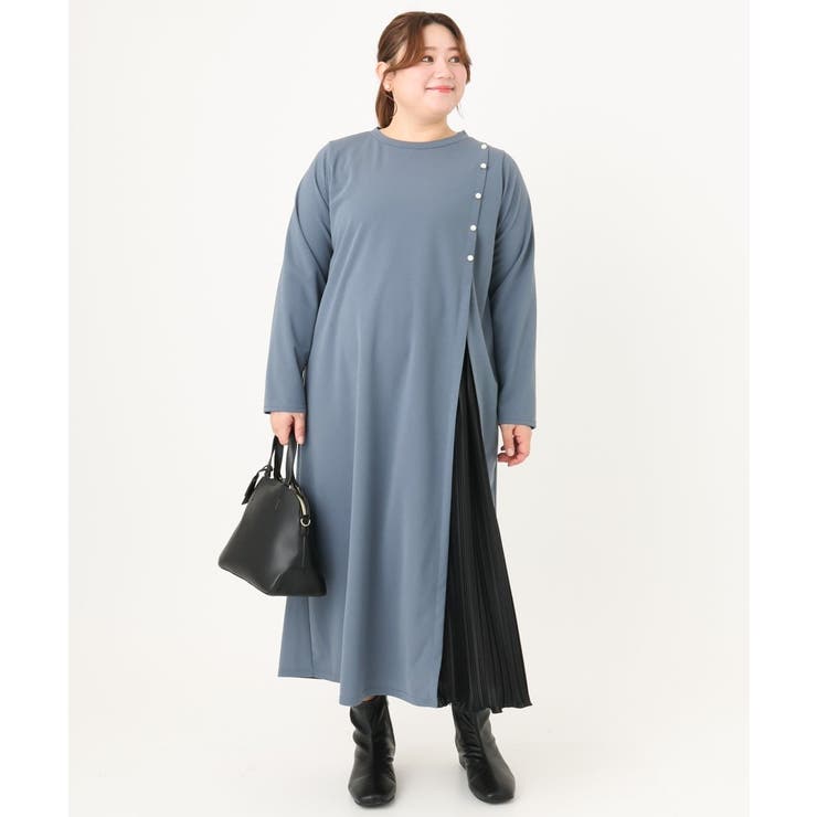 【大きいサイズ】カットプリーツワンピース | eur3 | 詳細画像3 