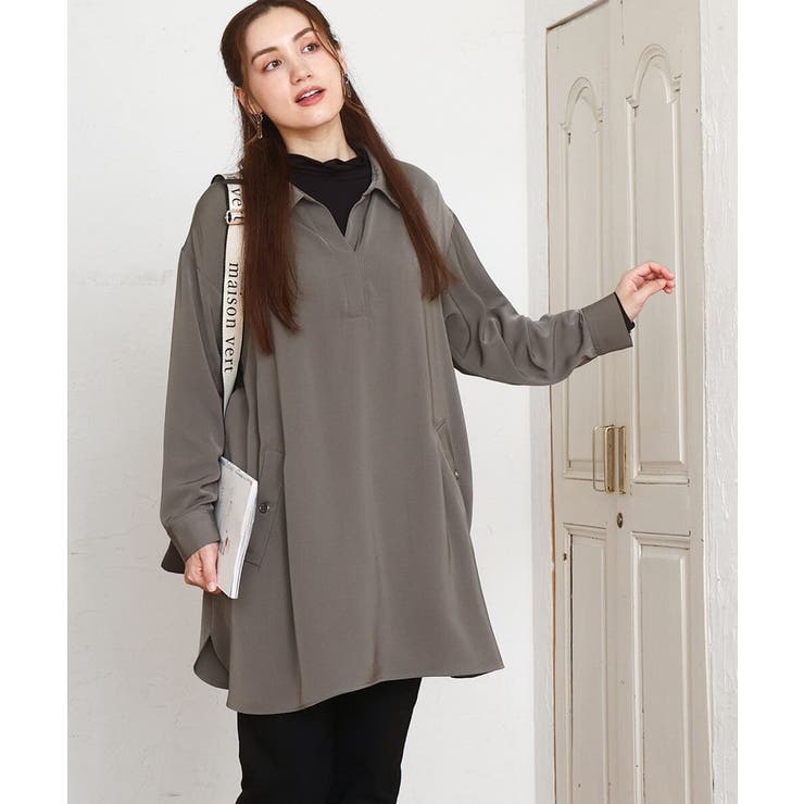 カーキ(36) | 【大きいサイズ】シャツチュニック | eur3